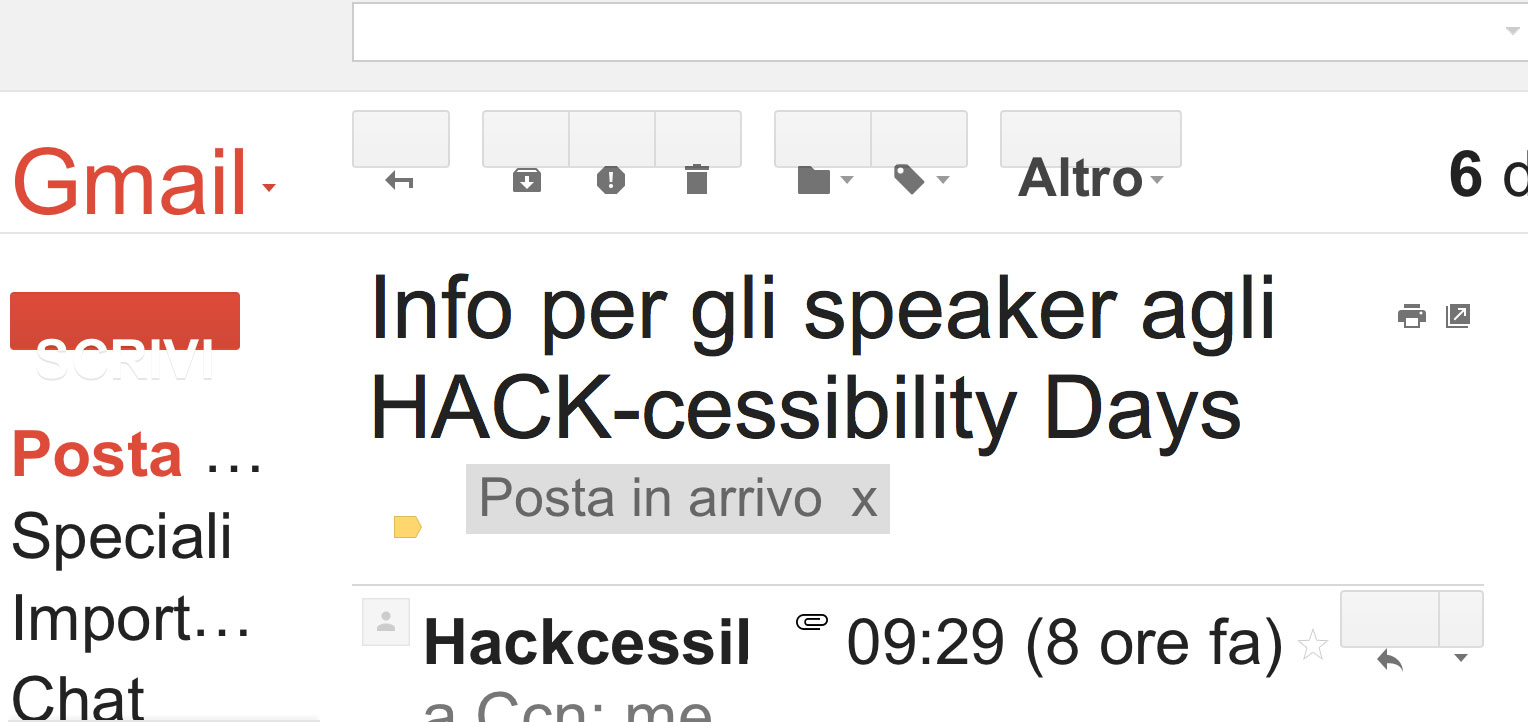 Pagina di Gmail