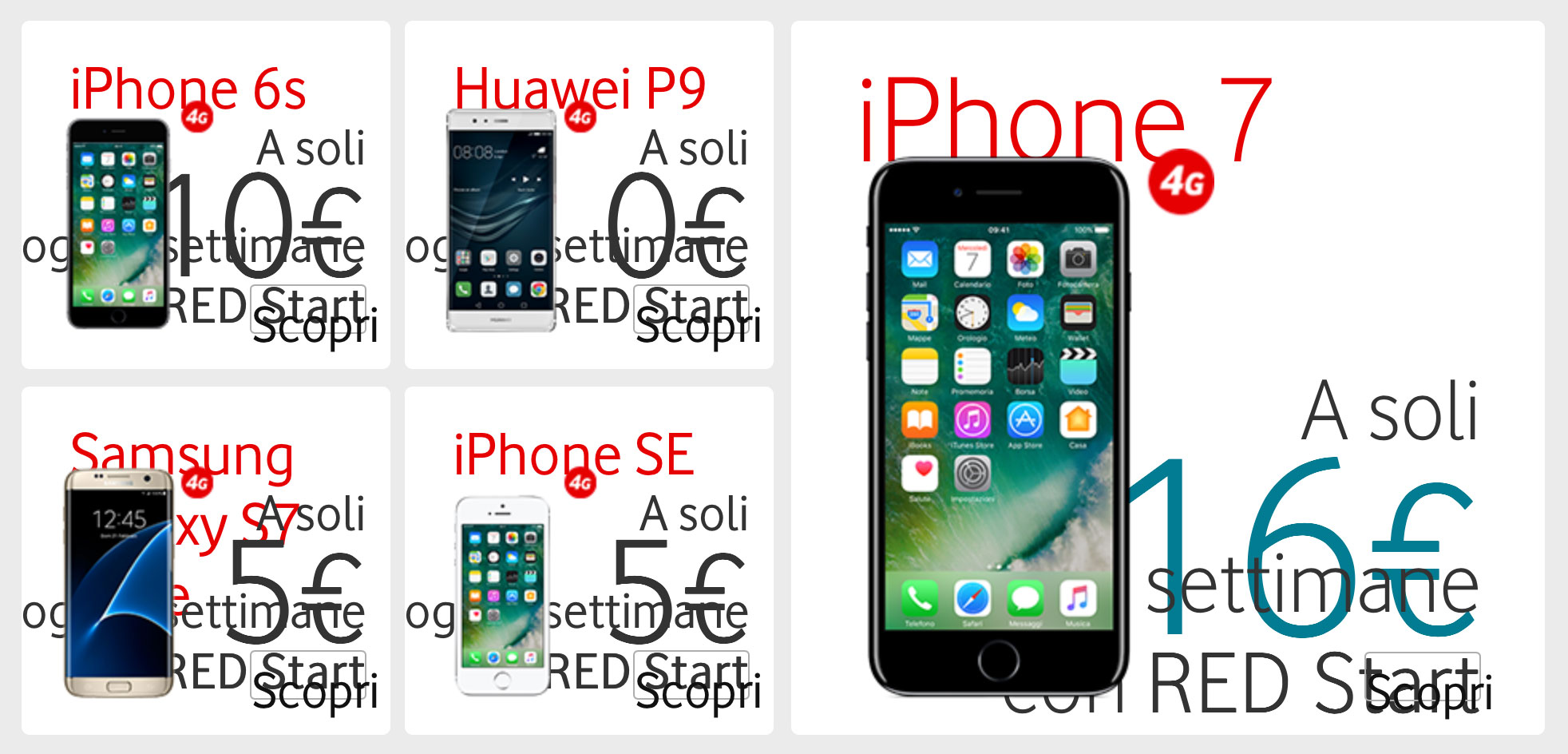 Porzione di homepage di Vodafone